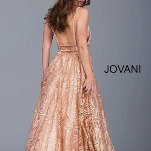 Jovani rose gold prom dress